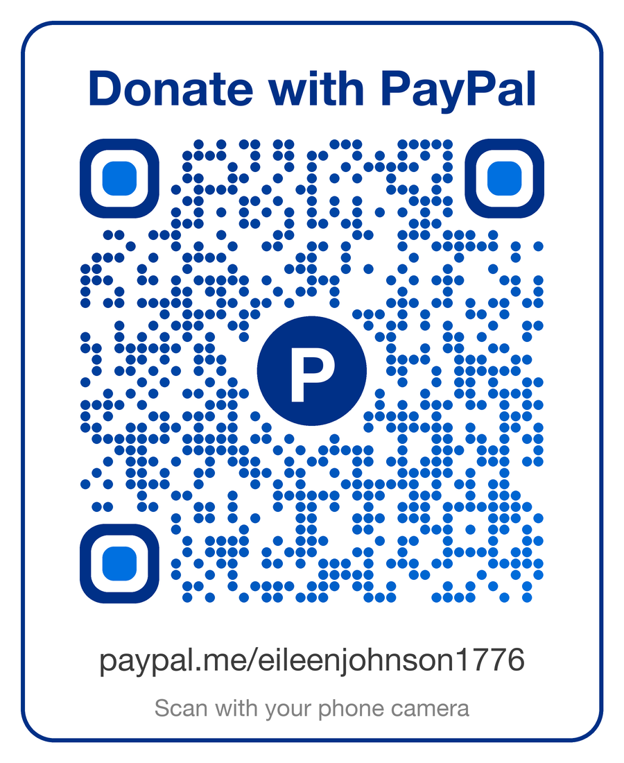 Donate via PayPal to paypal.me/eileenjohnson1776